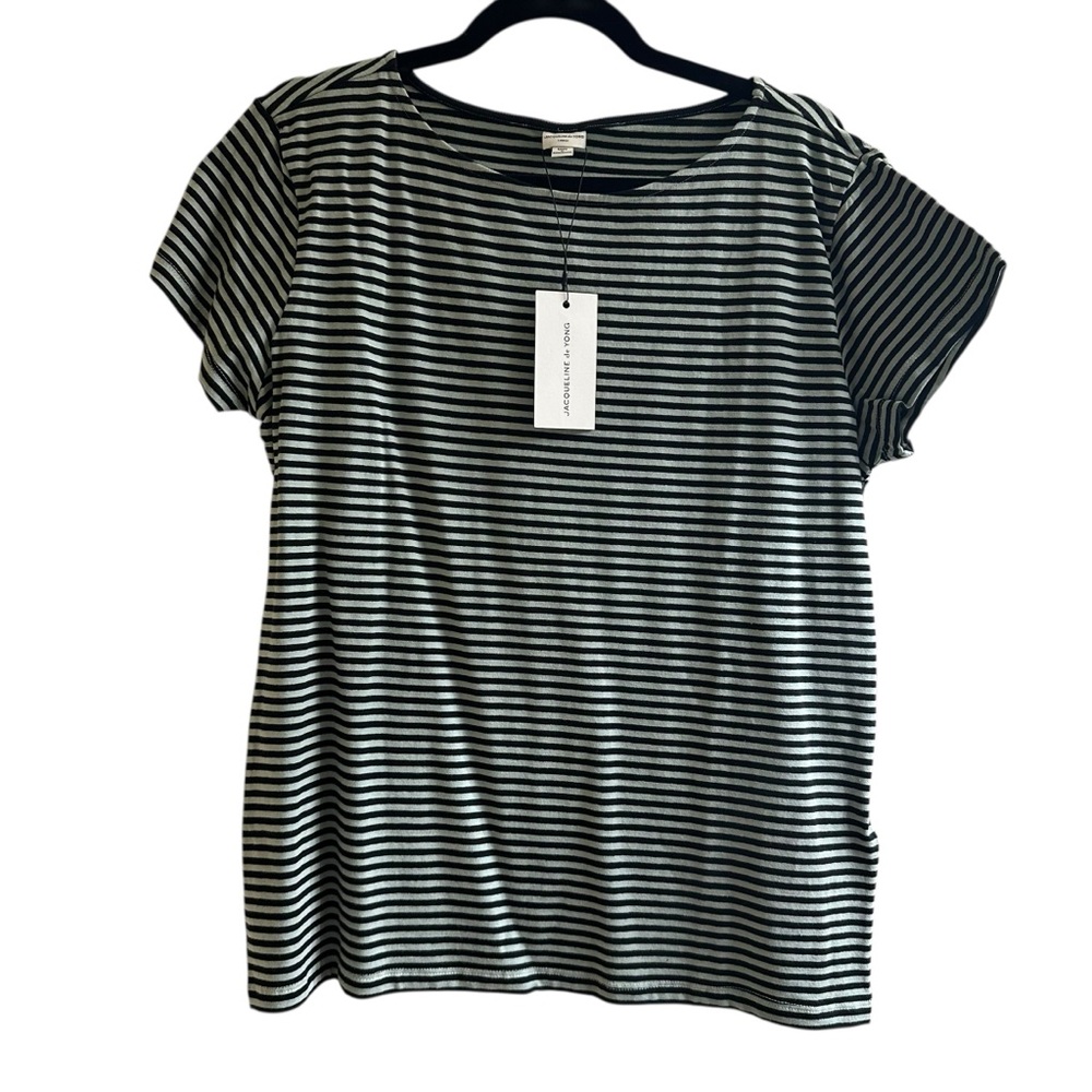 NWT Striped Black and Green Women's Tee